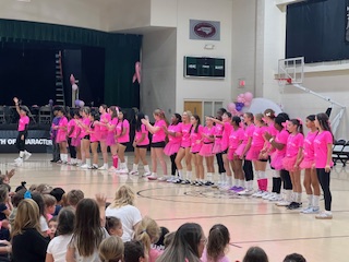 Oakwood Volleyball at the pep rally