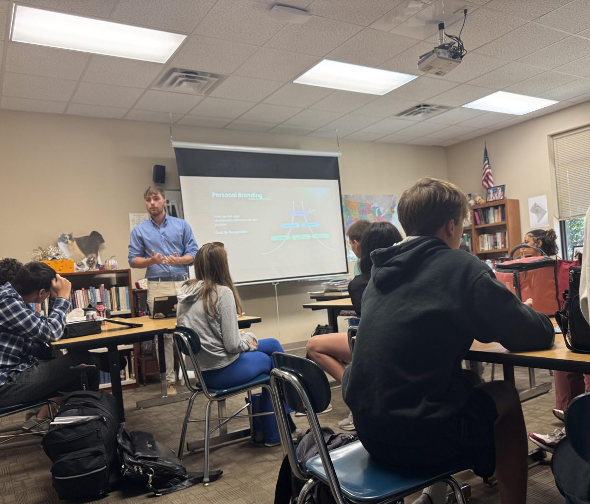 Luke Garner (class of 2024) visited to speak at a Model U.N meeting about what the competition entails and how it works.